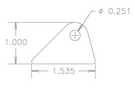 4130 1/8" THK, 1/4" HOLE, 11/16" HT, STRAIGHT CHASSIS TAB - QTY 20